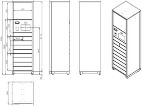 Vonkajší rozmer (v x h x š) 2200 x 700 x 650 mm